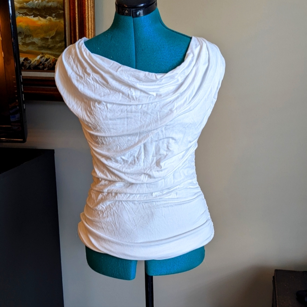 Scrunched White Top - Small